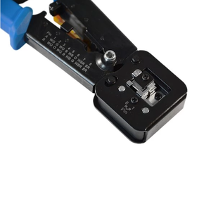 Outil de sertissage professionnel pour connecteurs RJ45, RJ12, RJ11, dénudeur et coupe-câbles avec mâchoire réglable pour câbles réseau - Product Image 4