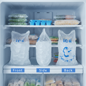 שקית קרח מפלסטיק שקוף 8LB 10LB 20LB עם שרוך כותנה למשקאות אנרגיה, הדפסת גרוור, טיפול במשטח - Product Image 5