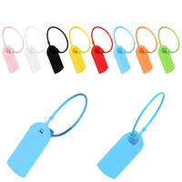 Étiquettes de sécurité jetables personnalisées en PVC recyclé avec logo imprimé en feuille d'argent, attaches pour vêtements, sacs et chaussures