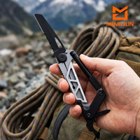 Couteau pliant multifonction en acier inoxydable, mousqueton, portable pour l'extérieur, EDC, camping, outil multi-usage