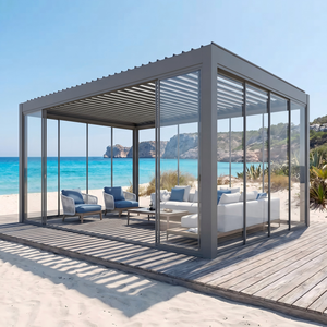 Pérgola Motorizada de Aluminio para Exteriores con Instalación Rápida 3x3m 3x4m 3x5m 4x4m 5x3m 6x4m, Gazebo Bioclimático con Techo de Láminas - Product Image 1