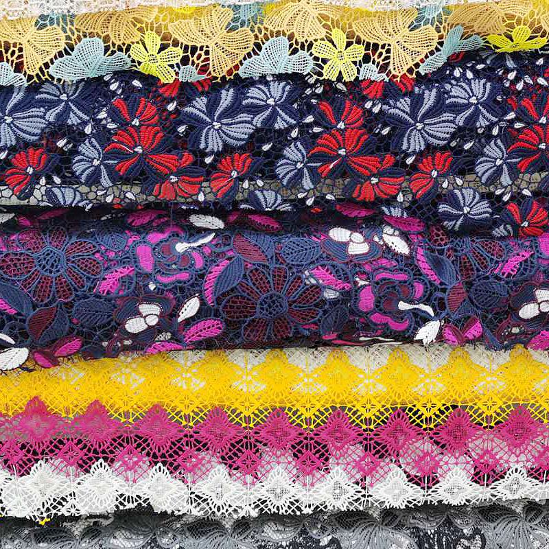 Filet Brodé Floral Mariée Polyester Guipure Africaine Dentelle Tissus