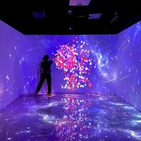 Environnement de projection interactif immersif AR personnalisé, système de jeu mural et de sol numérique pour aire de jeux intérieure