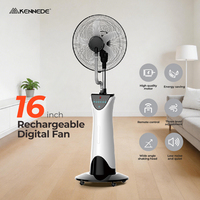 Nouveau ventilateur portable OEM 2026 de 16 pouces, rechargeable, en plastique, à batterie, silencieux, avec brumisateur, télécommande et minuterie, pour rafraîchisseur d'air domestique et intérieur