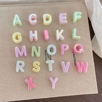Perles acryliques UV colorées à grand trou, lettres de dessin animé, breloques pour téléphone, accessoires de pendentif faits main DIY, tendance mode