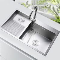 Wäsche becken Haushalt Edelstahl gebürstet Einzels ch üssel Küchen spüle mit Waschbrett große handgemachte Einzels püle