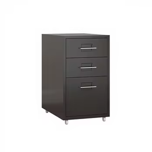 <span class=keywords><strong>Commode</strong></span> moderne à 3 tiroirs peu encombrante avec structure en acier noir, durable, sans affaissement ni inclinaison, pour chambre <span class=keywords><strong>et</strong></span> entrepôt - Product Image 2
