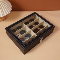 Vintage Hign fin 8 fentes lunettes boîte de rangement lunettes lunettes de soleil vitrine organisateur pour hommes femmes