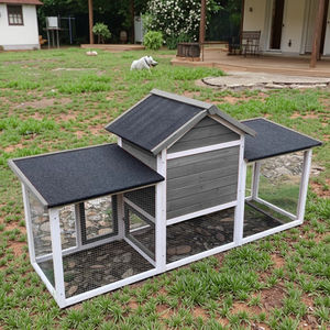 SDR031-grey à la mode en bois poulailler pour animaux de compagnie grand clapier à lapin pour <span class=keywords><strong>poule</strong></span> Chook Hamsters <span class=keywords><strong>furet</strong></span> coulissant Horizontal - Product Image 5