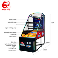 Máquina de Baloncesto de Calle Metálica Conectable a la Red, Soporte en Español/Inglés, Iluminación LED Inalámbrica, Puntuación en Tiempo Real, Personalizable, Universal