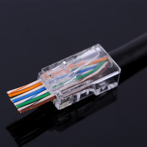 Conector de Cable de Red Cat5e RJ45, Paquete de 100 Unidades en Caja, Instalación de Cableado - Product Image 1