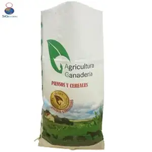 ラフィアサック50kg100kg印刷ポリプロピレンリサイクルPP織り袋米トウモロコシ砂糖塩包装用