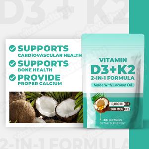 Vitahealthy OEM/ODM Suplemento Orgánico de Vitamina D3+K2 <span class=keywords><strong>en</strong></span> Cápsulas Blandas, Fórmula 2 <span class=keywords><strong>en</strong></span> 1 con Aceite de Coco para el Bienestar Físico, Cápsulas Blandas de D3+K2 - Product Image 6
