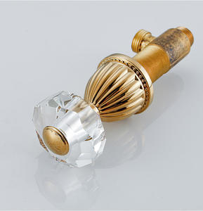 Robinet de salle de bain fendu en cristal doré à 3 trous en cuivre pour lavabo <span class=keywords><strong>sous</strong></span> le comptoir, robinet d'<span class=keywords><strong>eau</strong></span> froide et <span class=keywords><strong>chaude</strong></span> CF96 - Product Image 3
