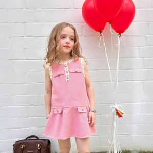 Vestidos de Lujo para Niñas de 4 a 7 Años, Vestido sin Mangas Estilo Princesa de Color Sólido para Niñas Pequeñas - Product Image 1