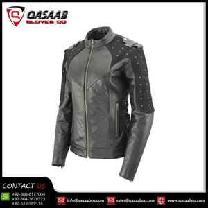 Veste en cuir de style vintage pour femme en noir imperméable au vent réfléchissant Patchwork-Designs Fashionable Racing Suit Motocross - Product Image 3