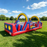 Parcours d'obstacles gonflable avec toboggan, combo commercial pour enfants et adultes, fête en plein air, château gonflable personnalisé