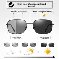 Gafas de Sol Plegables Unisex con Marco Cuadrado, Protección UV400, Polarizadas, de Alta Definición, con Cambio de Color, Especiales para Conducir