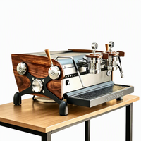 Machine à expresso professionnelle commerciale 2 groupes avec chaudière double saturée, contrôle de température PID et pompe rotative