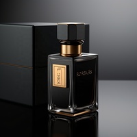 Flacon de parfum carré en verre de luxe personnalisé en gros avec pompe pulvérisateur 30ml 50ml Emballage de parfum cosmétique en carton noir Ensemble