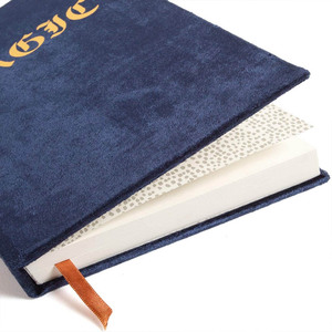 Tùy chỉnh bìa cứng vừa có kích thước nhung Tạp Chí máy tính xách tay với lá vàng và satin Ribbon Bookmark có sẵn của lót trang - Product Image 5