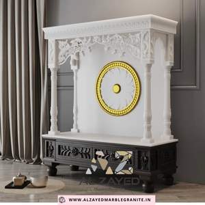 Sculpture de temple en marbre à usage religieux, petite statue de temple en pierre d'Inde pour la maison |   Temple de Pooja |   Temples indiens pour la maison - Product Image 3