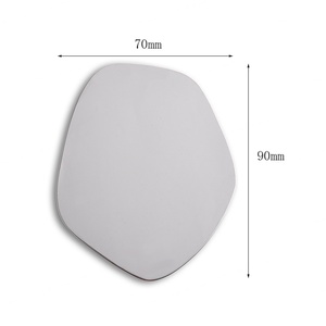 Irregular Shape Stainless Steel Unbreakable Cosmetic Makeup <b>Mirror</b> With PU Pouch - Product Image 4