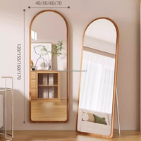 Miroir d'habillage en arc de conception moderne Miroir mural complet en bois Prix