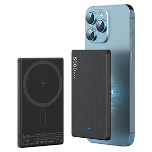 Mini batería portátil ultrafina Powerbank 5000mAh Cargador inalámbrico Delgado Banco de energía magnética para teléfono - Product Image 1