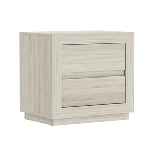 Nightstand In Whitewashed Oak Finish Modern Minimalist Design Bedroom Furniture - Product Image 4