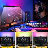 Lampe de bureau LED avec télécommande sans fil moderne Protection des yeux Écran suspendu Affichage de la barre pour PC Moniteur d'ordinateur Noir pour le bureau