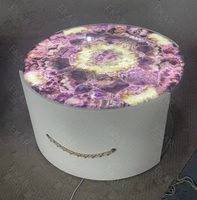 Table basse en marbre de cristal d'améthyste pourpre élégance exquise