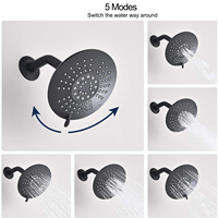 Ensemble de robinetterie de bain et de douche moderne à pression compensée encastrée CUPC avec pomme de douche 5 jets