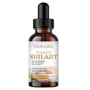 Health Glow Premium Raspberry Shilajit Gotas líquidas orales con minerales esenciales-Soporte de belleza orgánica Servicios OEM a granel - Product Image 1