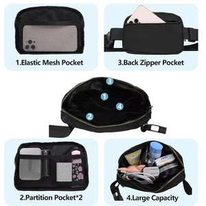 Sac de poitrine grande capacité pour femme, sac banane en nylon populaire transfrontalier, même style pour téléphone portable, idéal pour les sports de plein air et la course à pied - Product Image 4