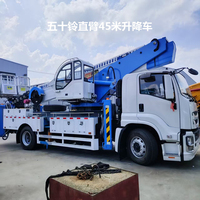 Camion nacelle télescopique 45m avec châssis ISUZU Euro 6, plateforme de travail aérien à bras droit, véhicule de levage en altitude