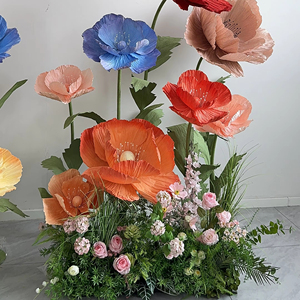 高品质巨型纸花人造花婚礼活动派对装饰巨型罂粟花 - Product Image 2