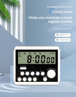 Timer Hitung Mundur Multi Grup Premium Layar LCD Besar Tampilan 12/24 Jam untuk Uji Coba Industri, Memasak, dan Pengingat Waktu Pelajar