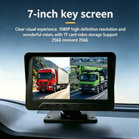 Caméra de tableau de bord bidirectionnelle BSD avec avertissement IA, caméra de recul, surveillance anti-collision arrière, vision nocturne, écran IPS 12-36V pour camions