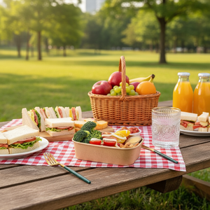 Recipientes de Papel Kraft Biodegradáveis em Lote Prontos para Uso, Tigelas de Salada Descartáveis com Tampa de PP Pet, Portáteis e Auto-Erectáveis - Product Image 2