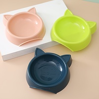 Bol d'alimentation pour animaux de compagnie en silicone écologique en forme de chat mignon et coloré pour chiens, chats, petits animaux, mangeoire à alimentation lente
