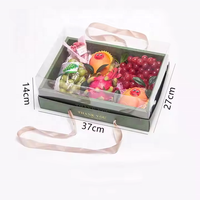 Kerst Roos Vlinder Leeg Transparant Deksel Gegolfd Fruit Bloem Verpakking Fruit Bloem Geschenkdoos Met Doorzichtig Deksel