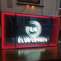 Enseigne publicitaire personnalisée en miroir infini 3D LED, miroir mural coloré multicouche, effet néon abyssal pour bureaux, magasins, maisons