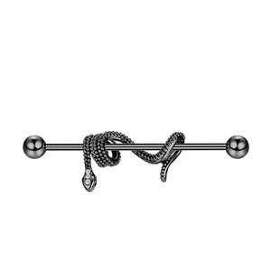 Populaire <span class=keywords><strong>Piercing</strong></span> d'oreille en acier inoxydable, style Hip Hop, type barbell à tige longue, motif serpentine, pour <span class=keywords><strong>piercing</strong></span> de pont d'oreille, idéal pour mariage - Product Image 6