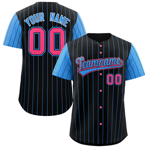 Vente en gros de maillots de baseball respirants grande taille vierges, personnalisables avec logo et nom imprimés numériquement, uniformes de baseball avec rayures cousues et boutons - Product Image 3
