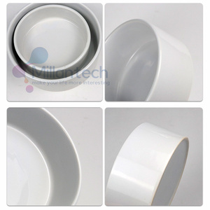 Millantech 820Ml mangkok keramik cetakan Transfer termal mangkuk anjing putih kosong nama kustom mangkuk hewan peliharaan desain promosi kreatif - Product Image 5