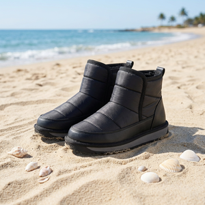 Bottes pour femme en cuir de vache noir doré - Product Image 5