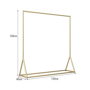 Moderno Appendiabiti da Terra Ecosostenibile in Ferro Dorato Espositore Semplice a Isola per <span class=keywords><strong>Negozi</strong></span> <span class=keywords><strong>di</strong></span> <span class=keywords><strong>Abbigliamento</strong></span> da Donna e Bambino - Product Image 5
