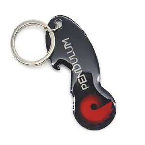 Llavero Metálico Grabado con Láser y Resina Epoxi con Diseño de Carrito de Supermercado Europeo y Llave de Desbloqueo - Product Image 5