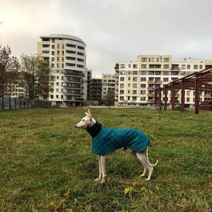 Jaket Anjing Greyhound Berbahan Fleece <span class=keywords><strong>Tartan</strong></span> Berkerah Tinggi Berlapis Tahan Air Mantel Anjing Berlapis - Product Image 3
